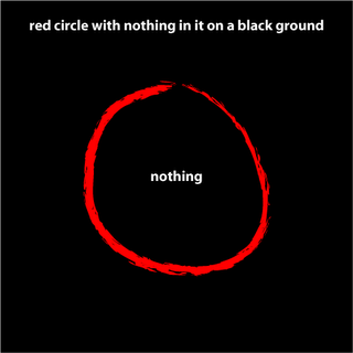 red circle with nothing in it on a black ground, by Allan Revich