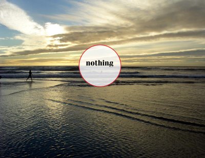 a red circle with nothing in it on the beach in California by Allan Revich, 2006