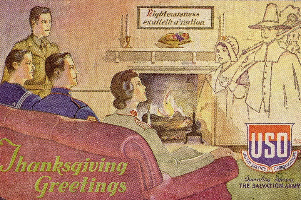 USO Clubs in World War II: Thanksgiving Greetings, USO and 