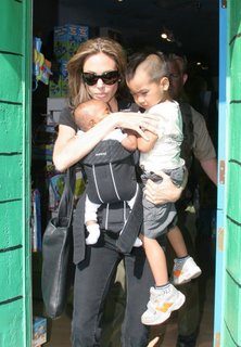 Angelina Jolie with her children Maddox and Zahara