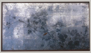 Autumn Grasses in Moonlight, Meiji period (1868–1912), ca. 1872–91. Shibata Zeshin (Japanese, 1807–1891).Two-panel folding screen; ink, lacquer, and silver leaf on paper; 26 1/8 x 69 in. (66.4 x 175.3 cm) http://www.metmuseum.org/toah/ho/10/eaj/hob_1975.268.137_av1.htm