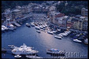 Yachts Crowding Portofino Harbor.ITL0035 Corbis Royalty Free Photograph