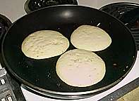 Once bubbles form over the top, pancakes are ready to be fliped.