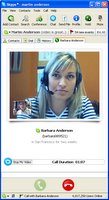Screenshot Beta versie Skype met video conferencing
