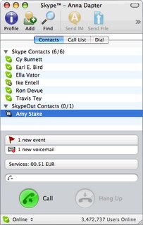 Skype for Mac OS X screenshot