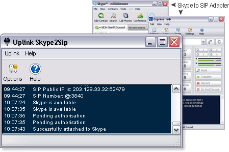 Uplink Skype2Sip Skype SIP VoIP screenshot