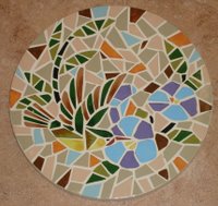 Hummingbird garden mosaic stepping stone - 4 of series of 4