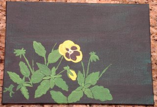 Small pansy painting in progress
