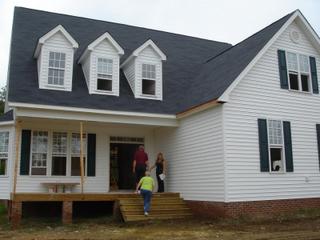 The front porch of the new house