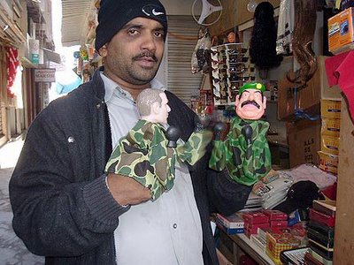 man with puppets