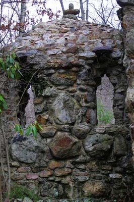 stone wall with two windows
