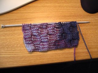 knitting on my desk at work