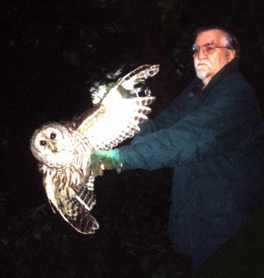 author with spotted owl