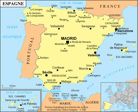 Carte Espagne | Carte du monde