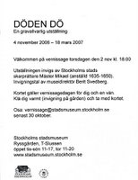 Döden dö - en utställning på Stockholms stadsmueeum