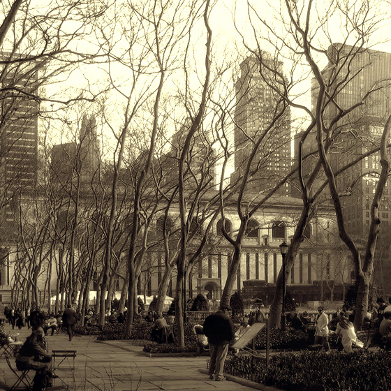 bryant park on a sunny day - photo by Joey Briones