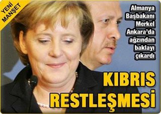 A questão de Chipre durante o encontro de Erdoğan com Angela Merkel