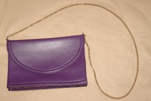 Lila vintage handväska m guldkedja