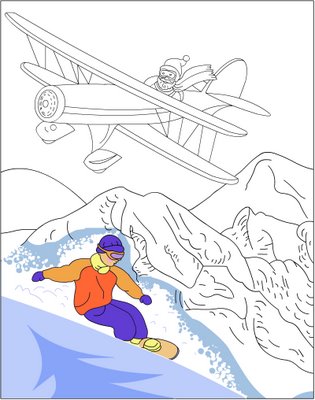  Coloring page * Snowboard