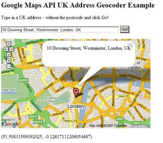 UK Addresses Geocoded using Google Maps API
