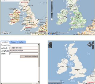 Compare Virtual Earth, Google, Yahoo Maps