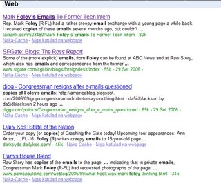 Google Web Search Results - copies of Foley emails