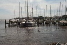 The riverscape of sailboats
