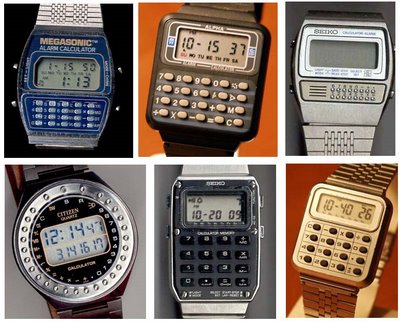 Assorted 1980's LCD Calculator Watches