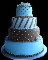 Blue and Brown Wedding Cake wc