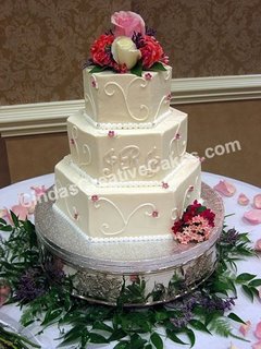 3 Tier Hexagon Wedding Cake wc