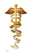 Caduceus with DNA, image credit: U.S. Department of Energy Genomics:GTL Program