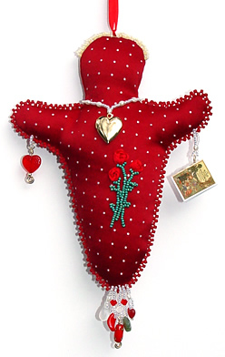 memory doll for Mom, by Robin Atkins, bead artist