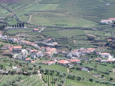Our view of the town of Valdigem and surrounding vineyards as we neared the Douro [2]