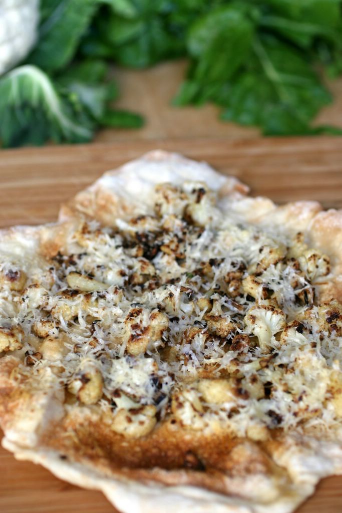 photograph picture recipe how to make truffled Cauliflower Cheese Flatbread