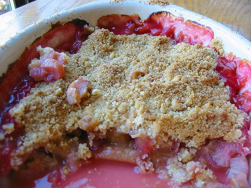 photograph picture  Roots and Grub Rhubarb Crumble for St George's Day What's For Pud