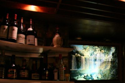 photograph picture of the Maharani, soho, indian restaurant new decor but waterfall picture still remains