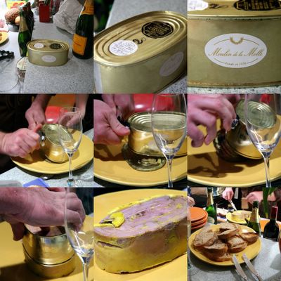 photograph picture collage of foie gras