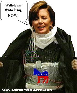 Nacy Pelosi in her bomb belt