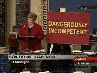 Debbie Stabenow with her own caption!