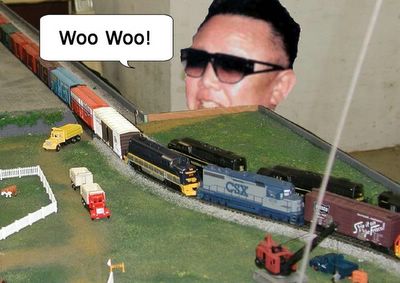 Kim Il Jung plays trains