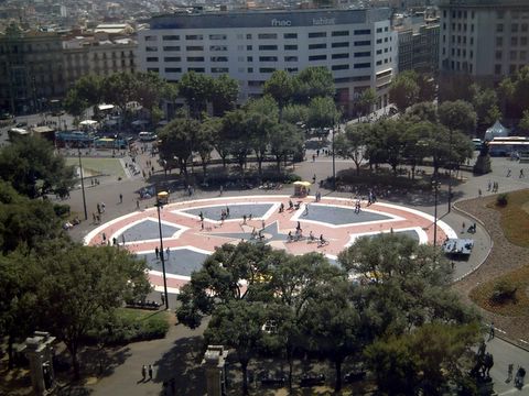 Plaza Cataluña, Barcelona: As Seen From El Corte Inglés