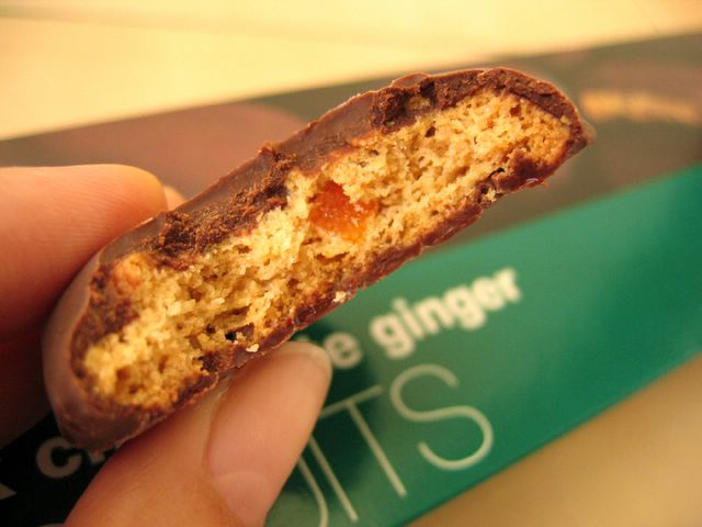 crossection dark choc ginger biscuits