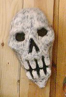 Papier mache skull mask, by Eric Keast; Broken Vulture Art.