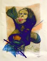 Pencil, Acrylic, pastel on paper, by Eric Keast; Broken Vulture Art.