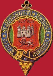 - North Staffordshire Railway coat of arms. Notice Stafford castle and the knot. The shield is that of Stoke.