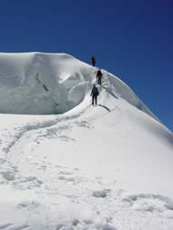 Descending from the summit, Nevado Ishinca, Peru, 2003