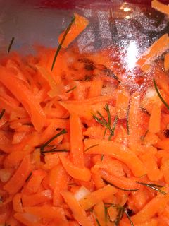 Carrot with dill, tastes great and creates a pile of dishes