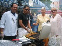 Mayor Bracknell with the staff of Mawar Restaurant stall