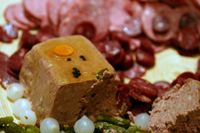 photograph / picture the wedding charcuterie plate with pate and saucisson created by Polly Legendre from lagourmande.com 