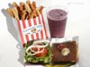 photograph picture of vegan main meal entree Burger, fries and Shake recipes for IMBB#19